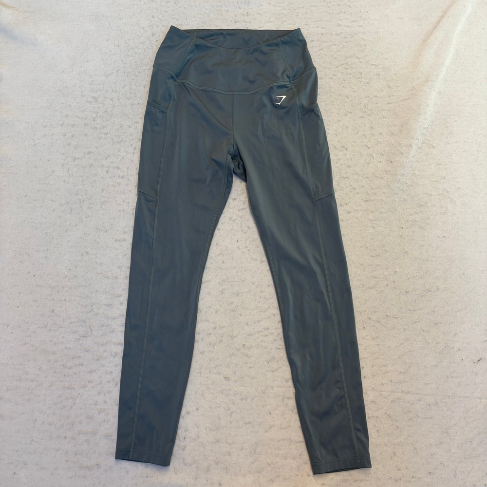 Gymshark Leggings Womens Medium Blue Training Pocket High Rise Full Length